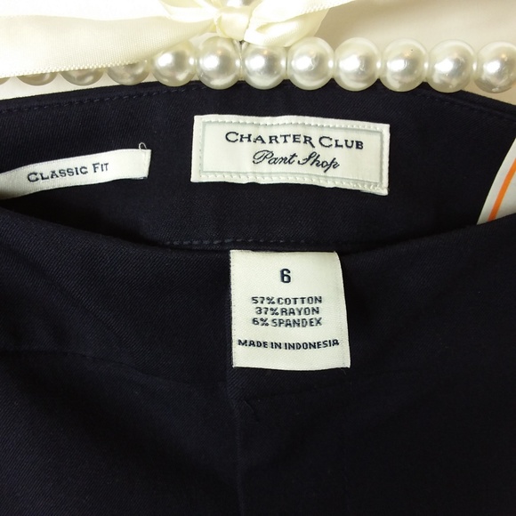 Charter Club Pants Slim Leg Navy New -4/ZZ - Picture 5 of 8